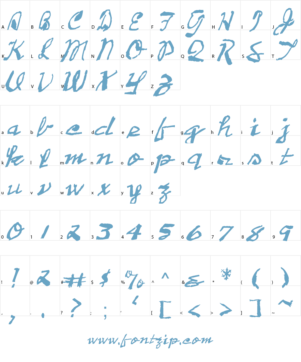 2013 Demo of Cadaver's Script Font Character